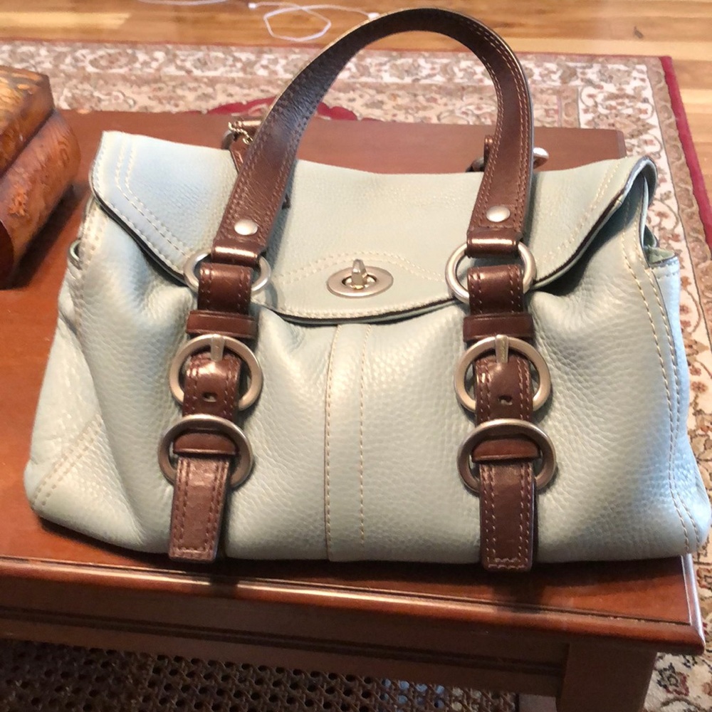 Pebbled Leather Coach Handbag